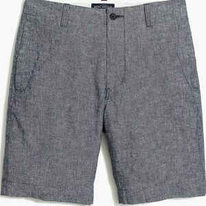 J Crew Gramercy Shorts Mens 38 Blue Linen Cotton Chino Preppy NWOT Lightweight